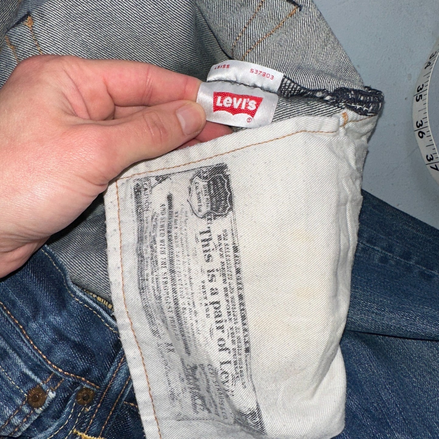 Levis 501 Y2K XX Straight Leg Jeans Blue VTG Med Wash 36x32 Act 35x30