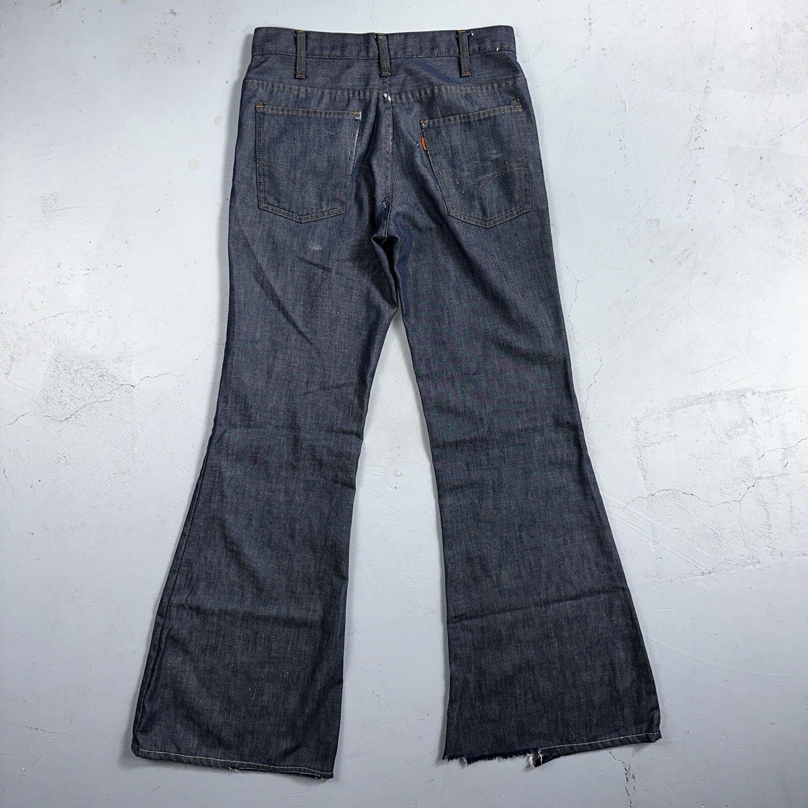 Levis 684 Orange Tab VTG Big Bell Dark Wash Bell Bottom Flare Jeans Sz 29x32