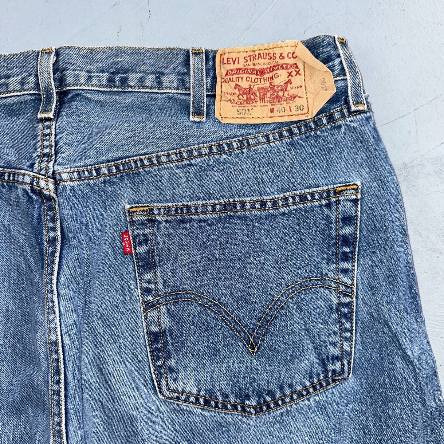 Levis 501 Vintage 90s XX Straight Leg Jeans Y2K Light Wash 40x30 Act 37x30