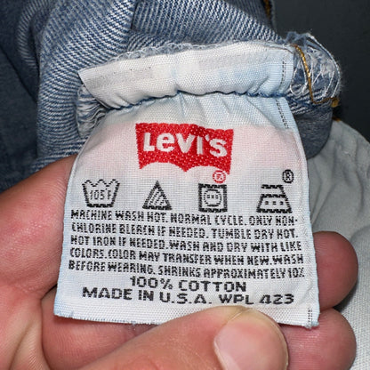 Levis 501 Vintage 90s USA XX Straight Leg Jeans Blue Light Wash 35x34 Act 33x30