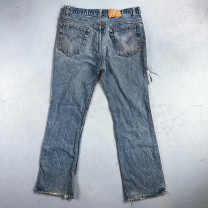 Levis 517 Vintage 80s USA Red Tab Bootcut Flare Blue Denim Jeans Act 34x30