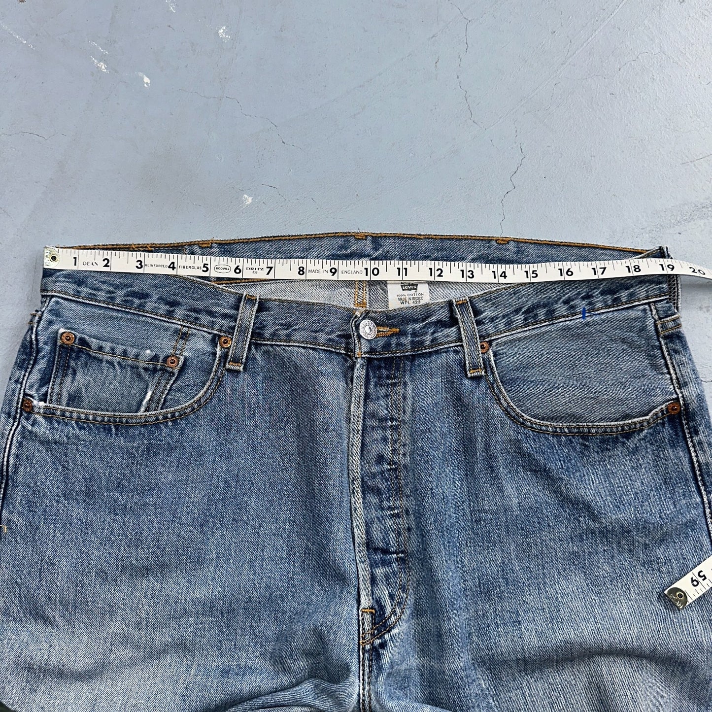 Levis 501 Vintage 90s XX Straight Leg Jeans Y2K Light Wash 38x32 Act 38x32