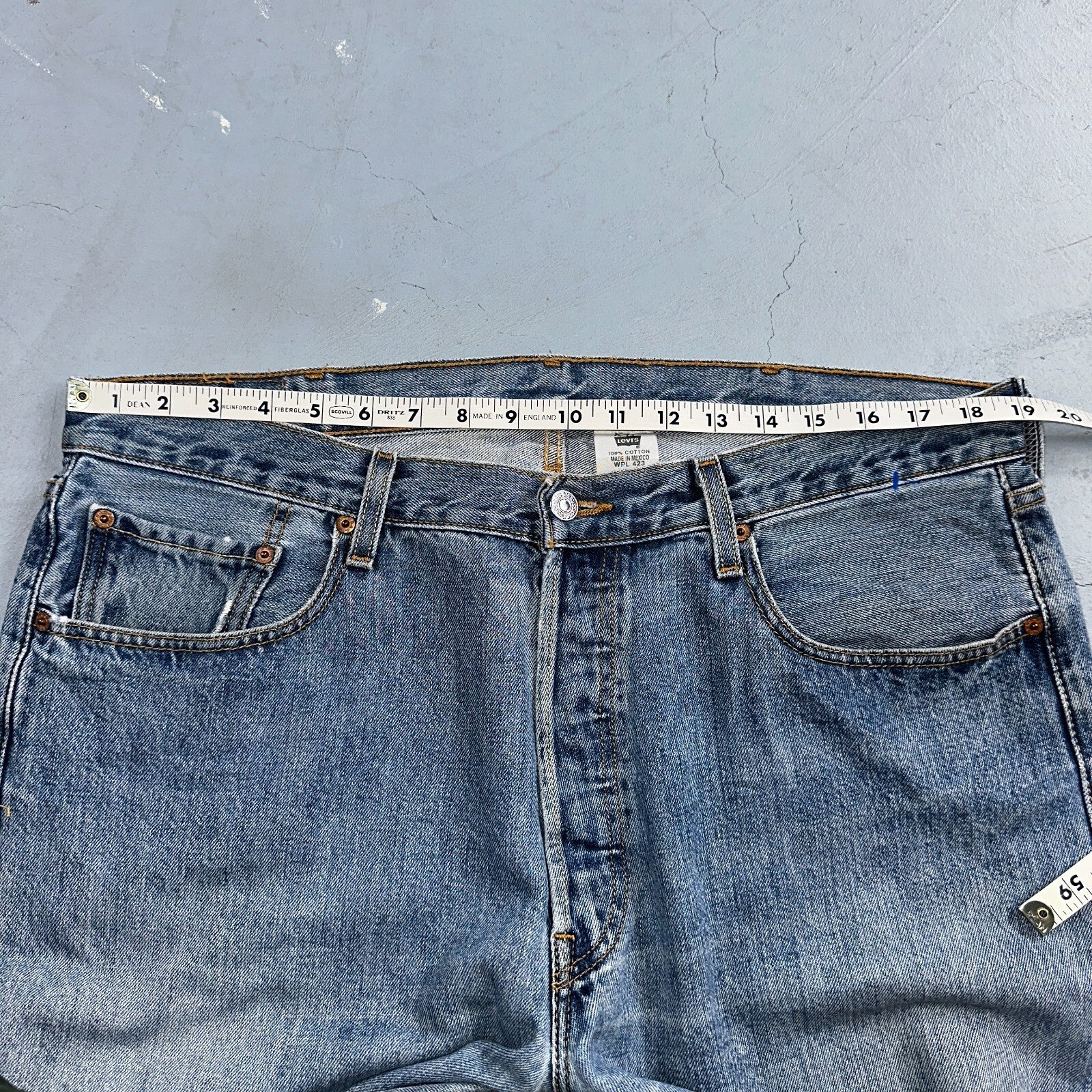 Levis 501 Vintage 90s XX Straight Leg Jeans Y2K Light Wash 38x32 Act 38x32