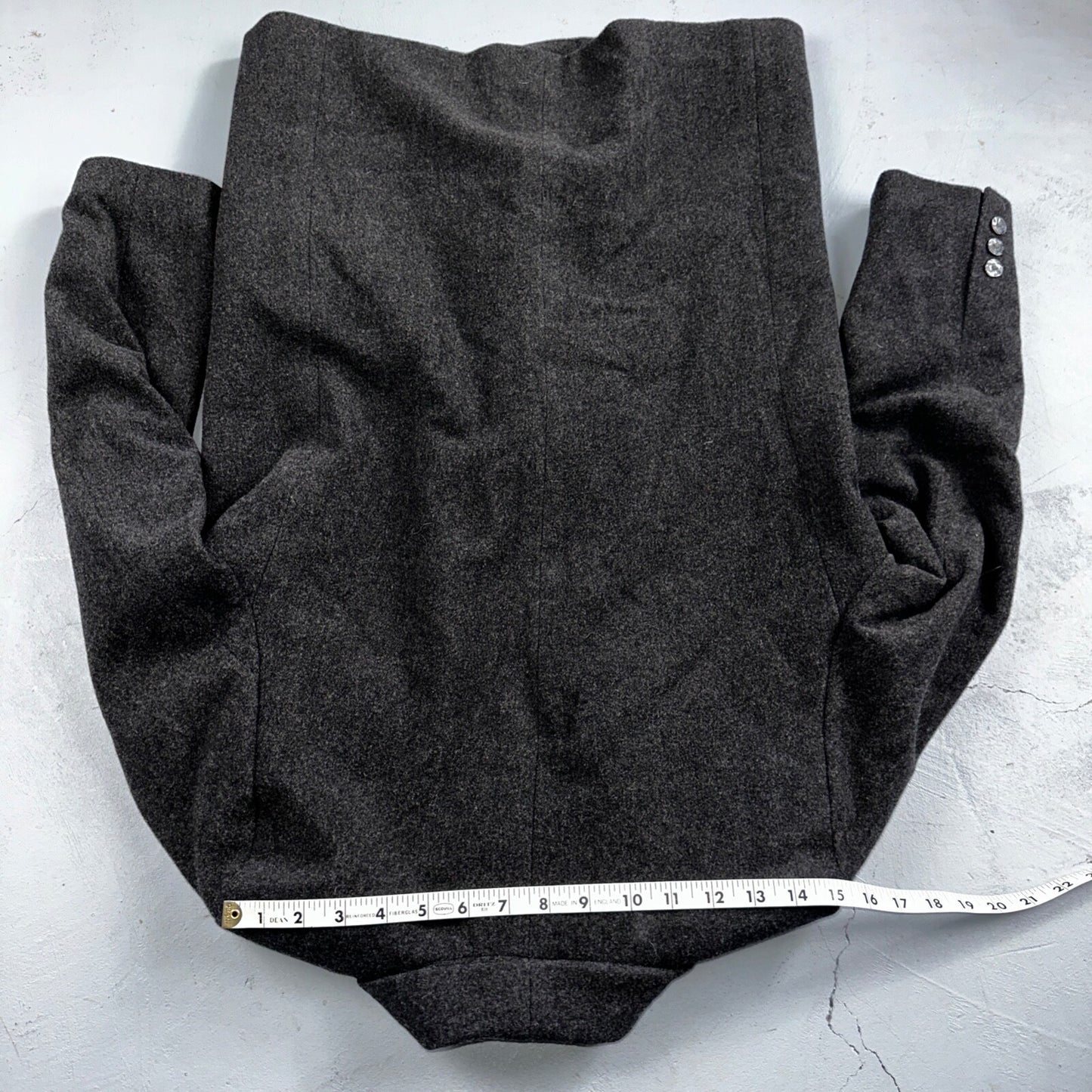 Vintage Valerie Steven’s Gray Black Wool & Cashmere Blend Blazer Women’s Sz 8