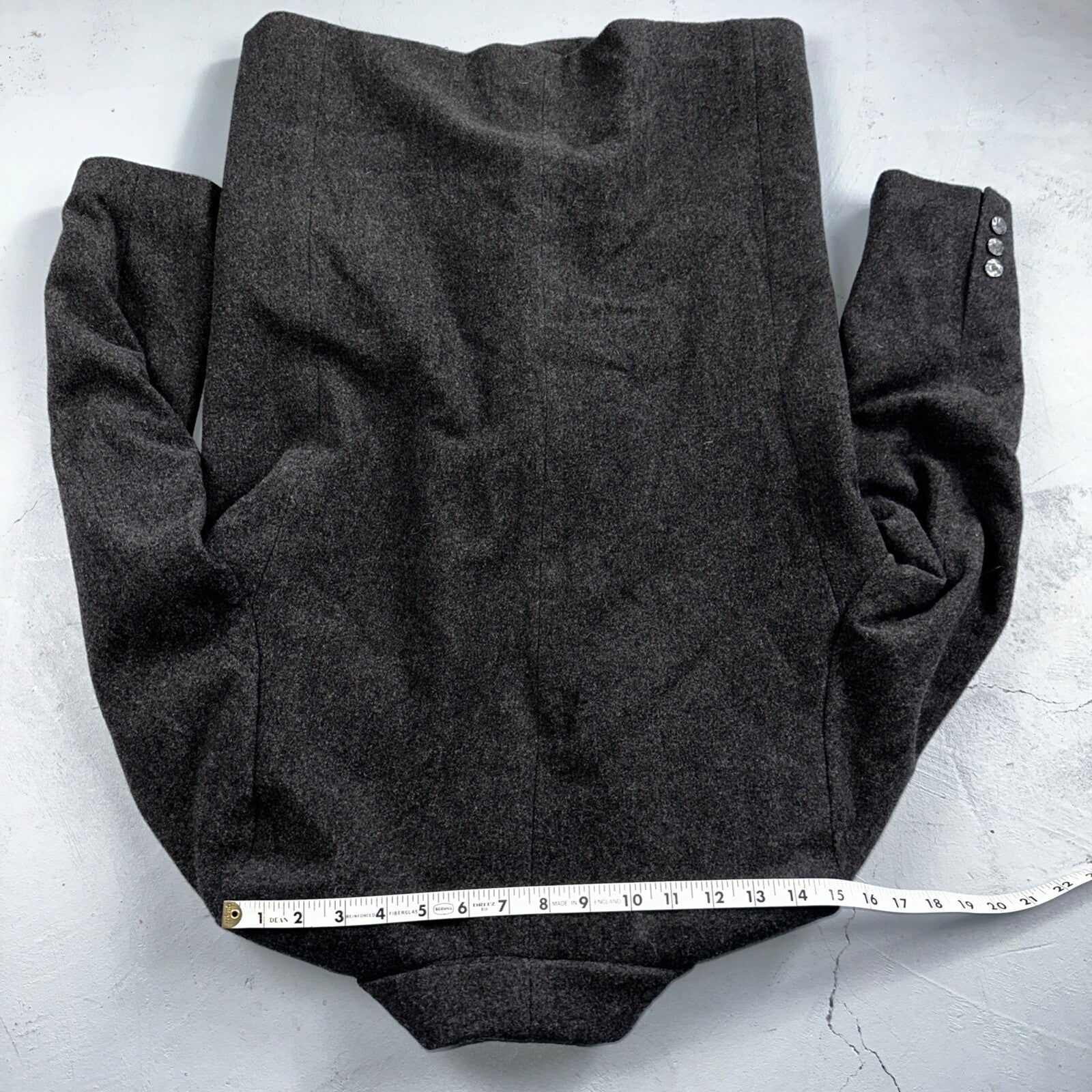 Vintage Valerie Steven’s Gray Black Wool & Cashmere Blend Blazer Women’s Sz 8