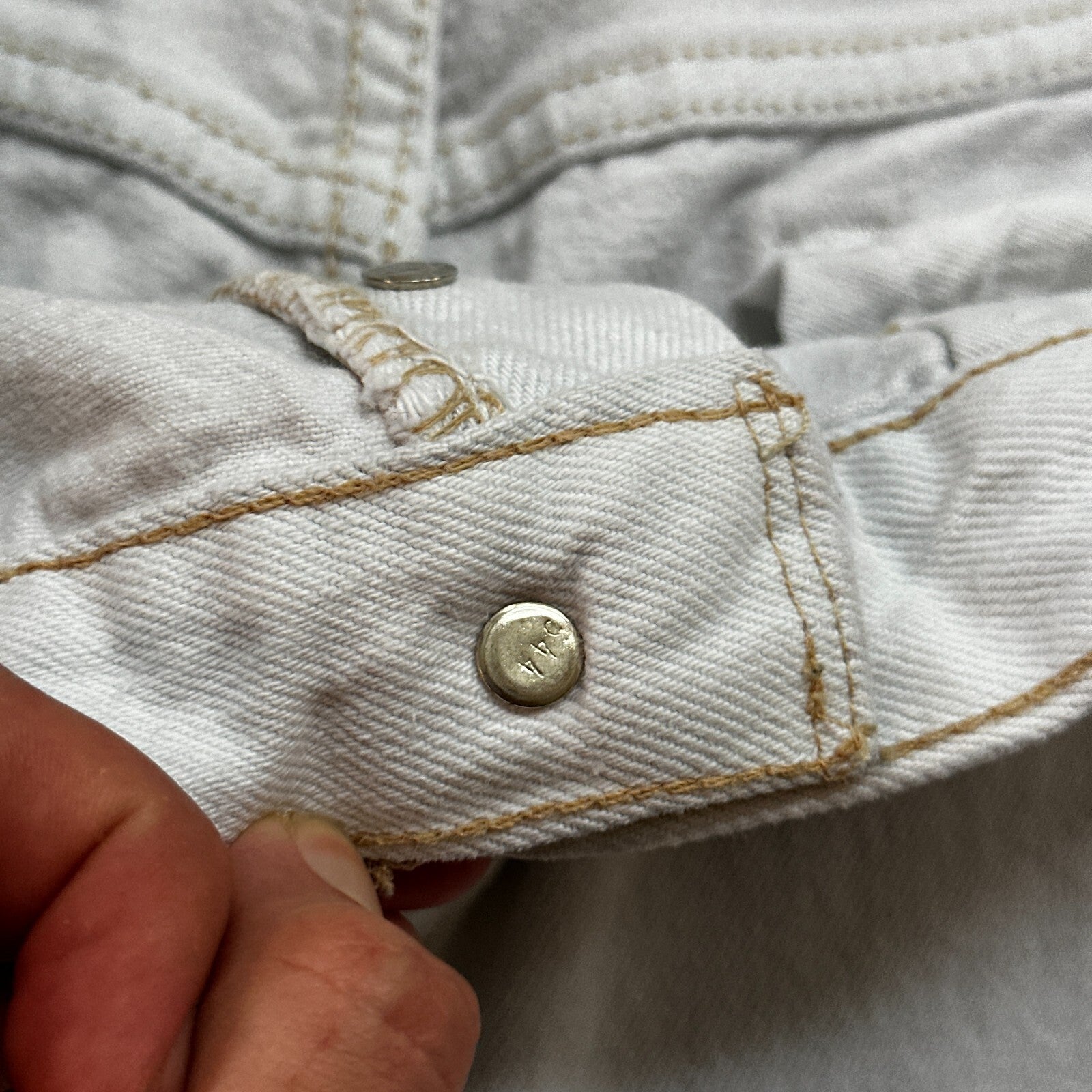 VTG USA Levis 501 Button Fly 90s Tag Jeans 80s 36x30 Act 32x29 Grey Faded White