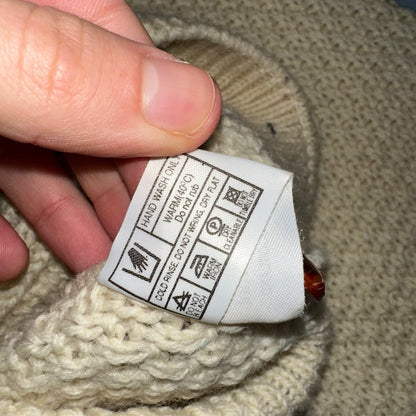 Highland Home Industries Cardigan Sweater VTG 70s Large Cable Knit Scotland Wool