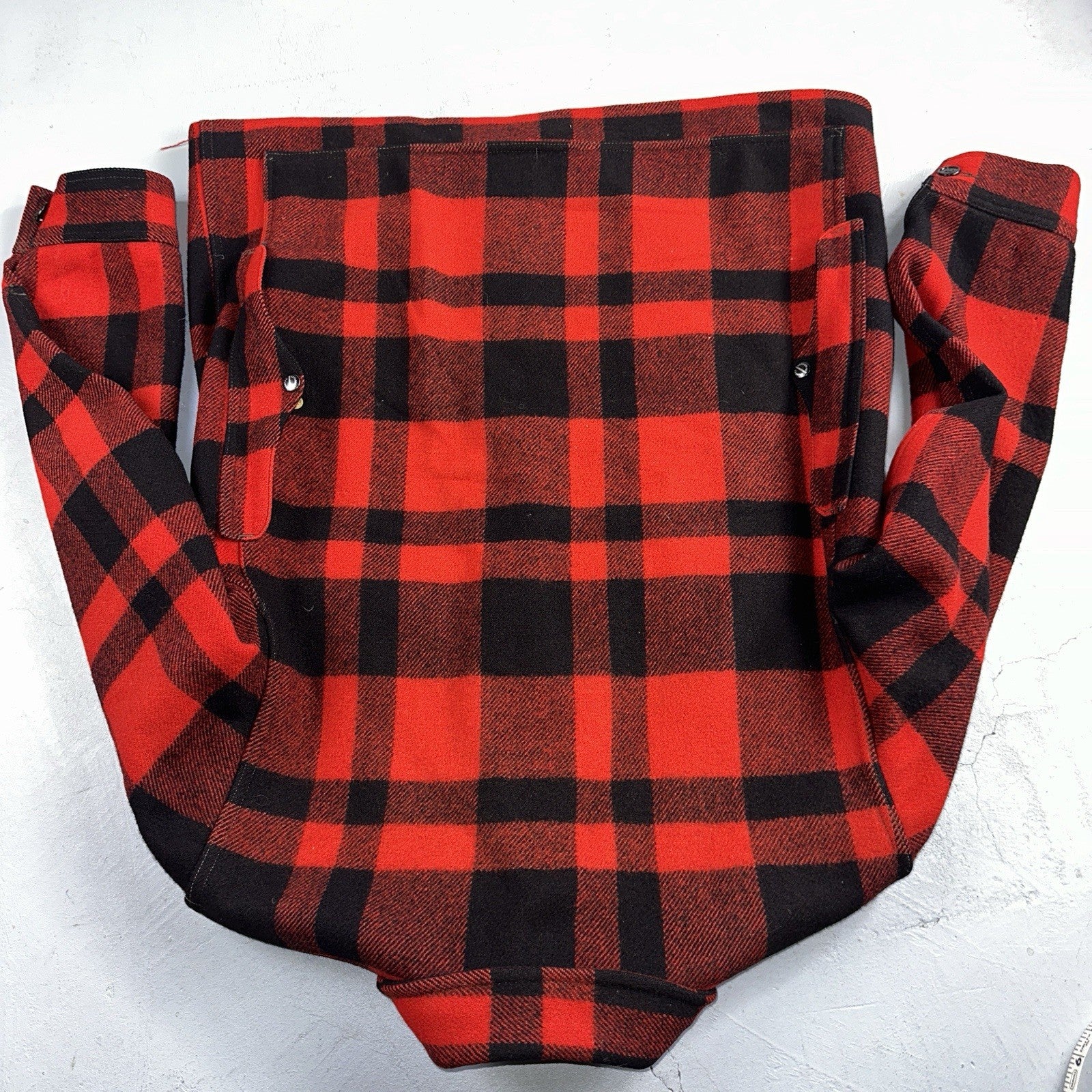 Filson Union 1940s Wool Mackinaw Cruiser Jacket Red Plaid VTG USA 40s 50s Rare