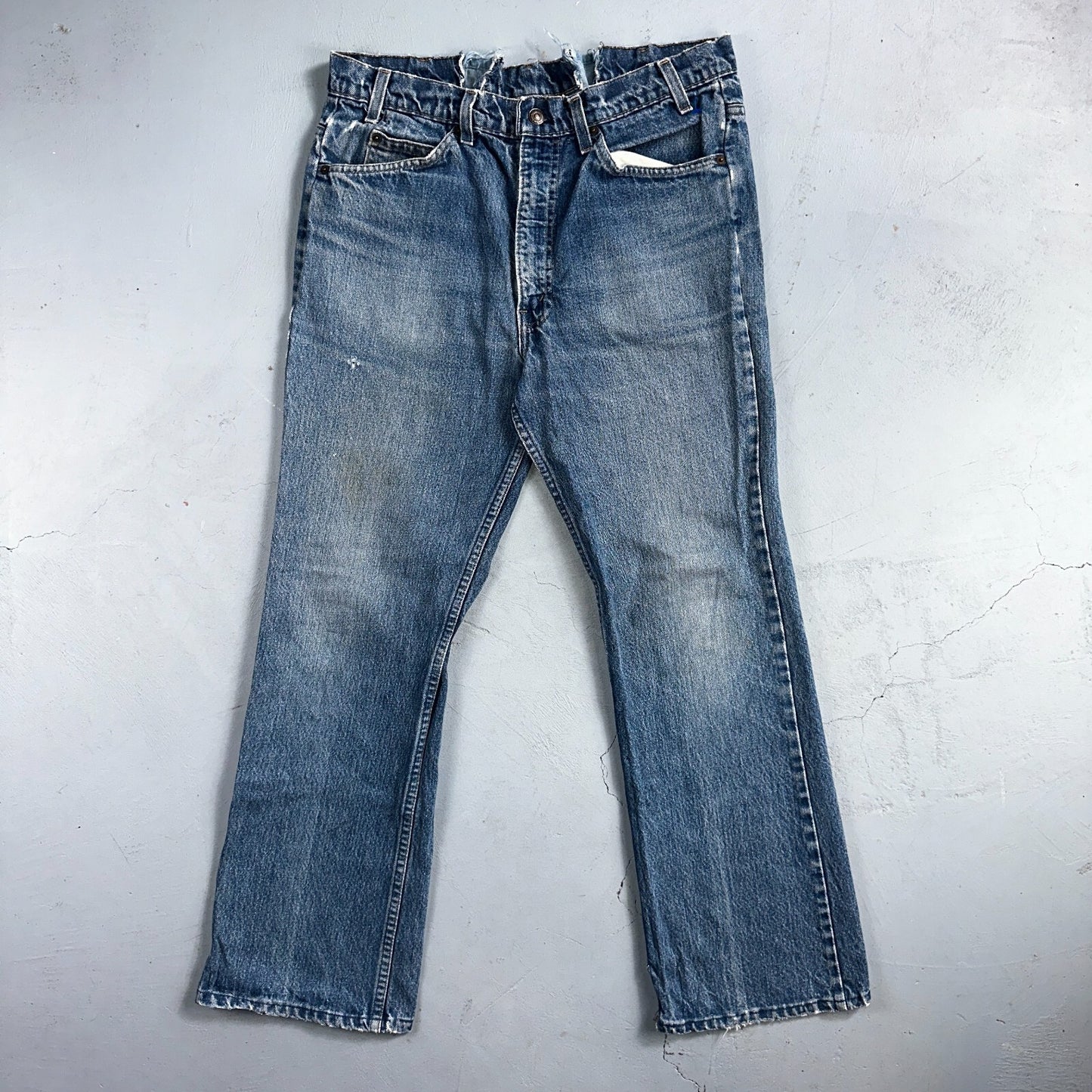 Levis 517 Vintage 80s USA Orange Tab Bootcut Flare Blue Worn Jeans Act 32x28