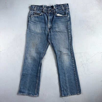 Levis 517 Vintage 80s USA Orange Tab Bootcut Flare Blue Worn Jeans Act 32x28