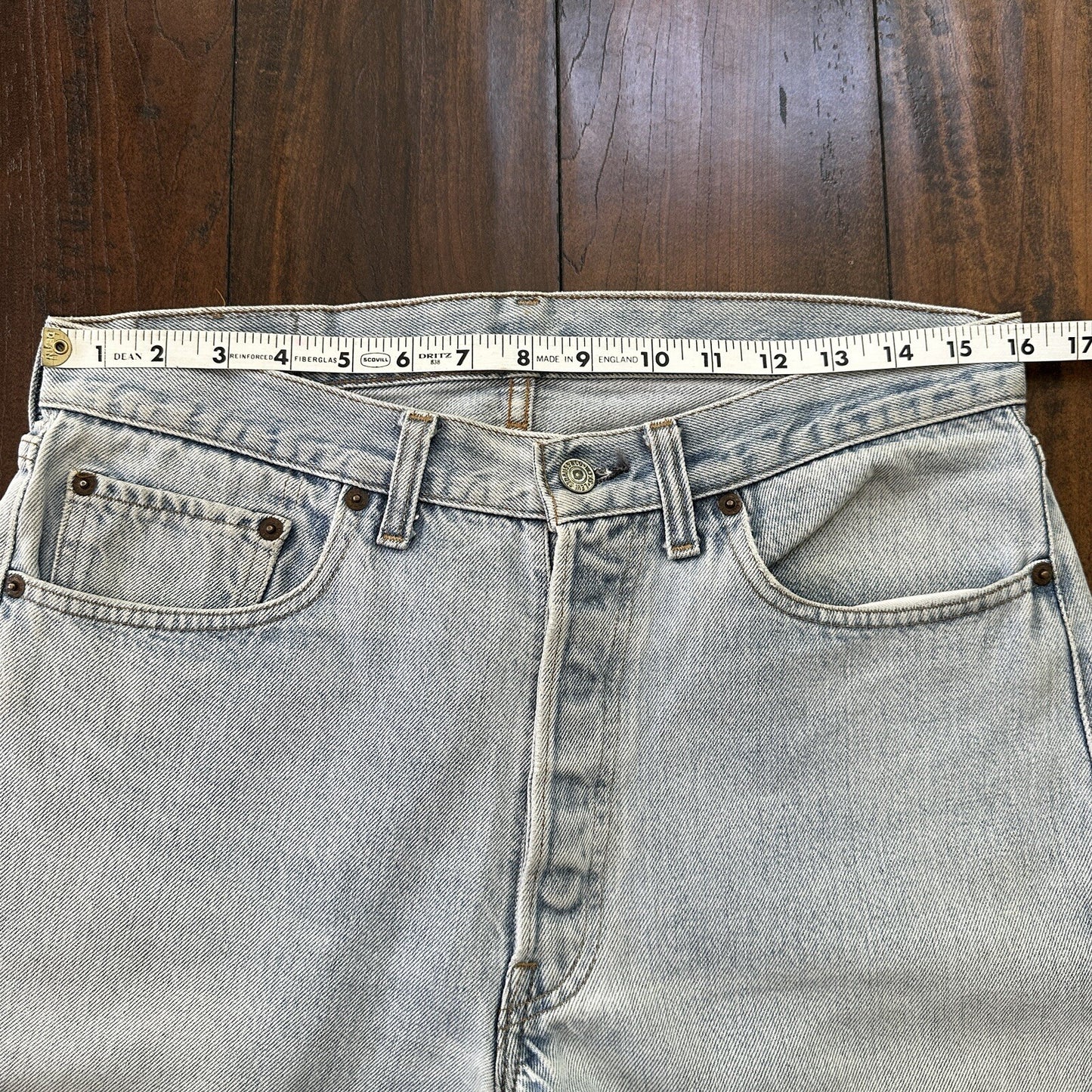 Levis Vintage 80s Redline Selvedge USA 501 XX Jeans Light Wash 34x36 Act 32x31