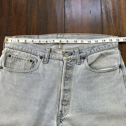 Levis Vintage 80s Redline Selvedge USA 501 XX Jeans Light Wash 34x36 Act 32x31