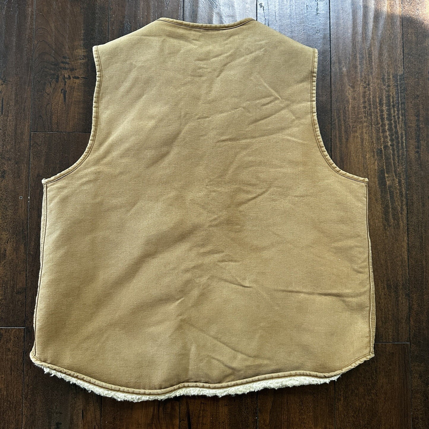 VTG 70s Carhartt Sherpa Lined Vest Mens XLT 6SVL Heavy Duck Canvas Hunting