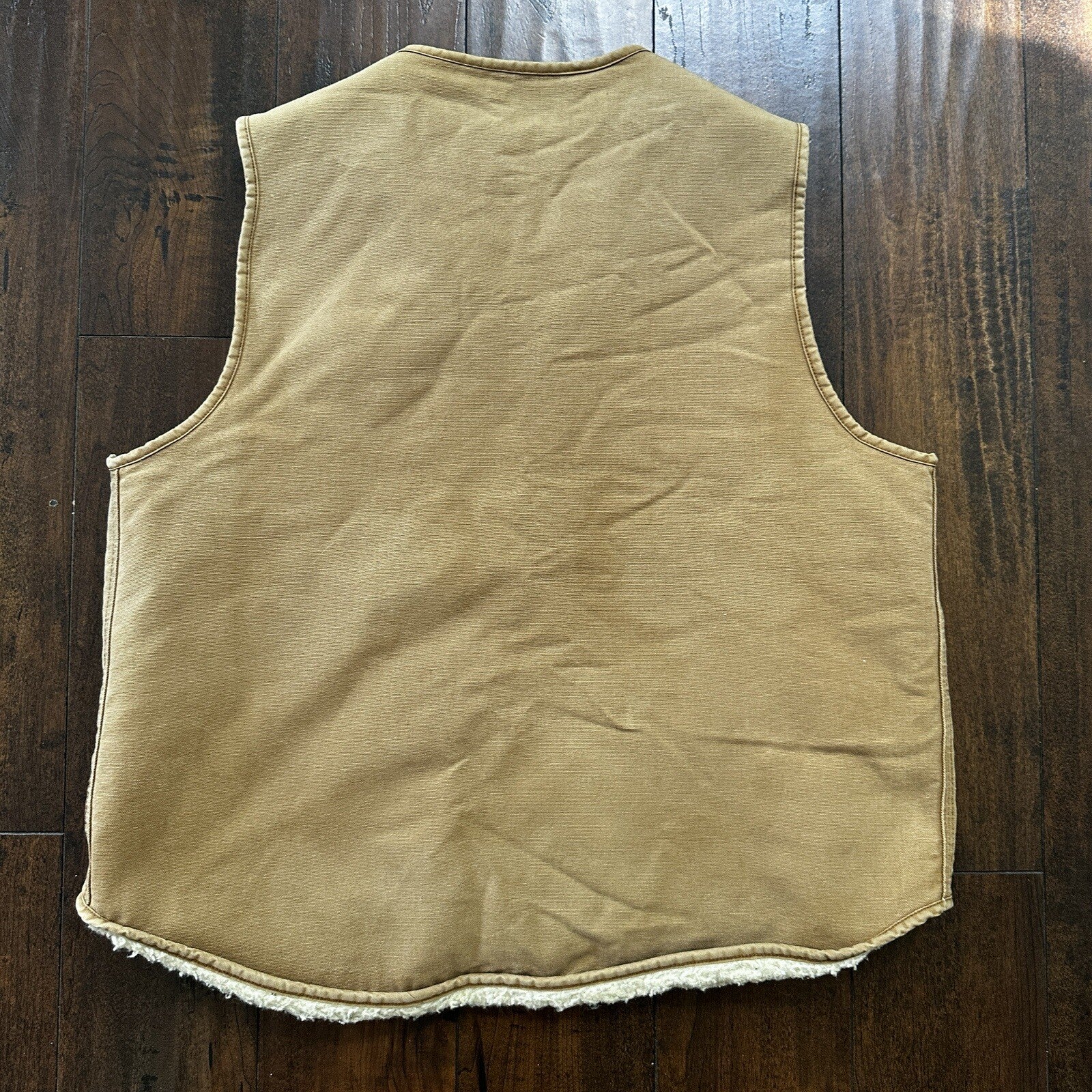 VTG 70s Carhartt Sherpa Lined Vest Mens XLT 6SVL Heavy Duck Canvas Hunting