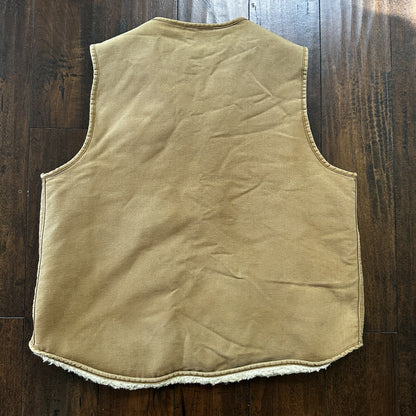 VTG 70s Carhartt Sherpa Lined Vest Mens XLT 6SVL Heavy Duck Canvas Hunting