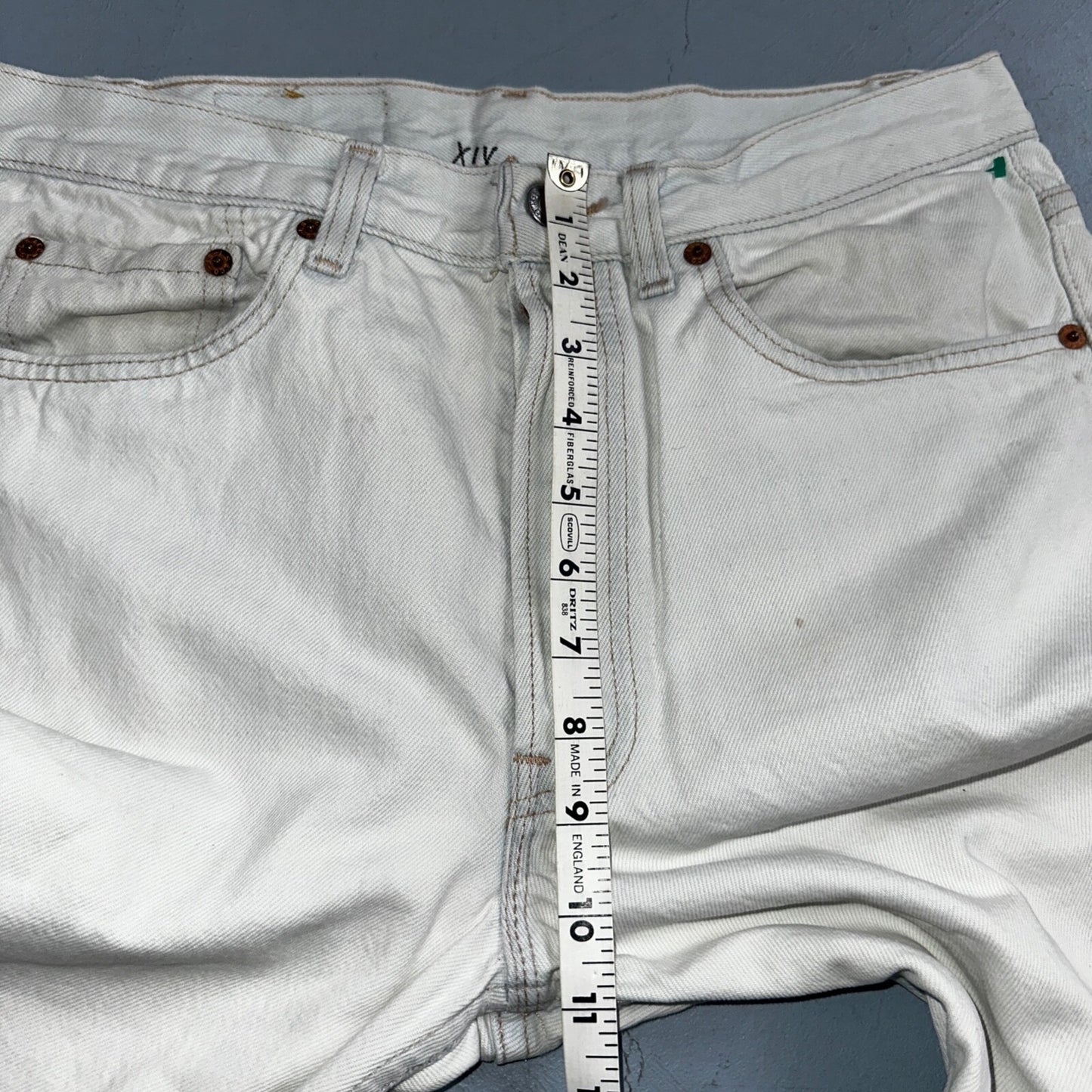 Levis 501 Vintage 90s USA XX Straight Leg Jeans White Light Wash 32x30 Act 30x26