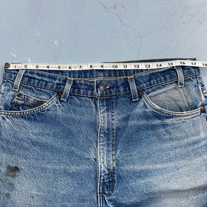 Levis 517 Vintage 80s USA Orange Tab Bootcut Flare Blue Jeans Talon Act 34x28