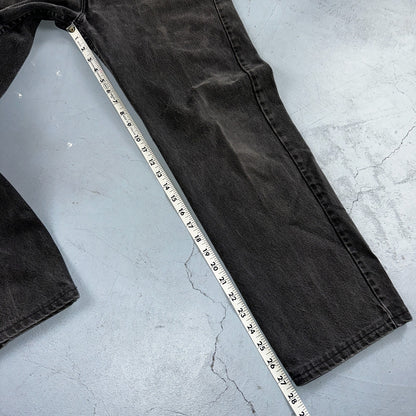 Levis 505 Vintage 90s USA Red Tab Jeans 36x32 Black Light Wash Act 34x27