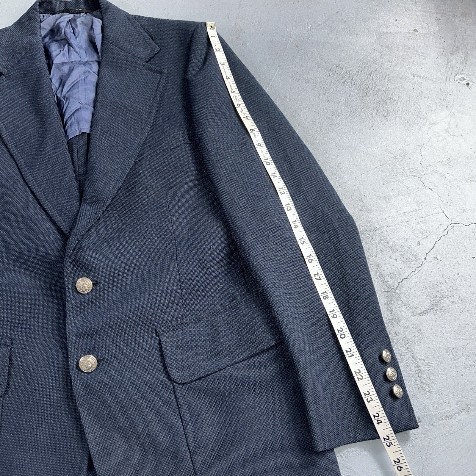 Kingsridge Blazer Mens 40 Blue Vintage Sport Coat Suit Jacket Union USA 1970s