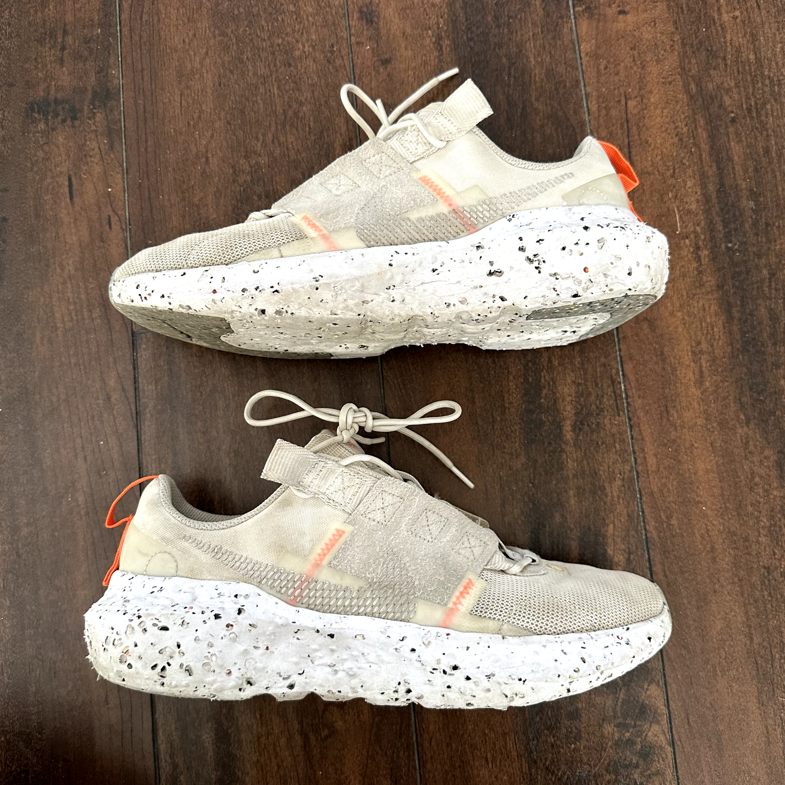 Nike Men's Crater Impact Lace Up Shoes Beige Orange Size 8.5 DB2477-100 No Box