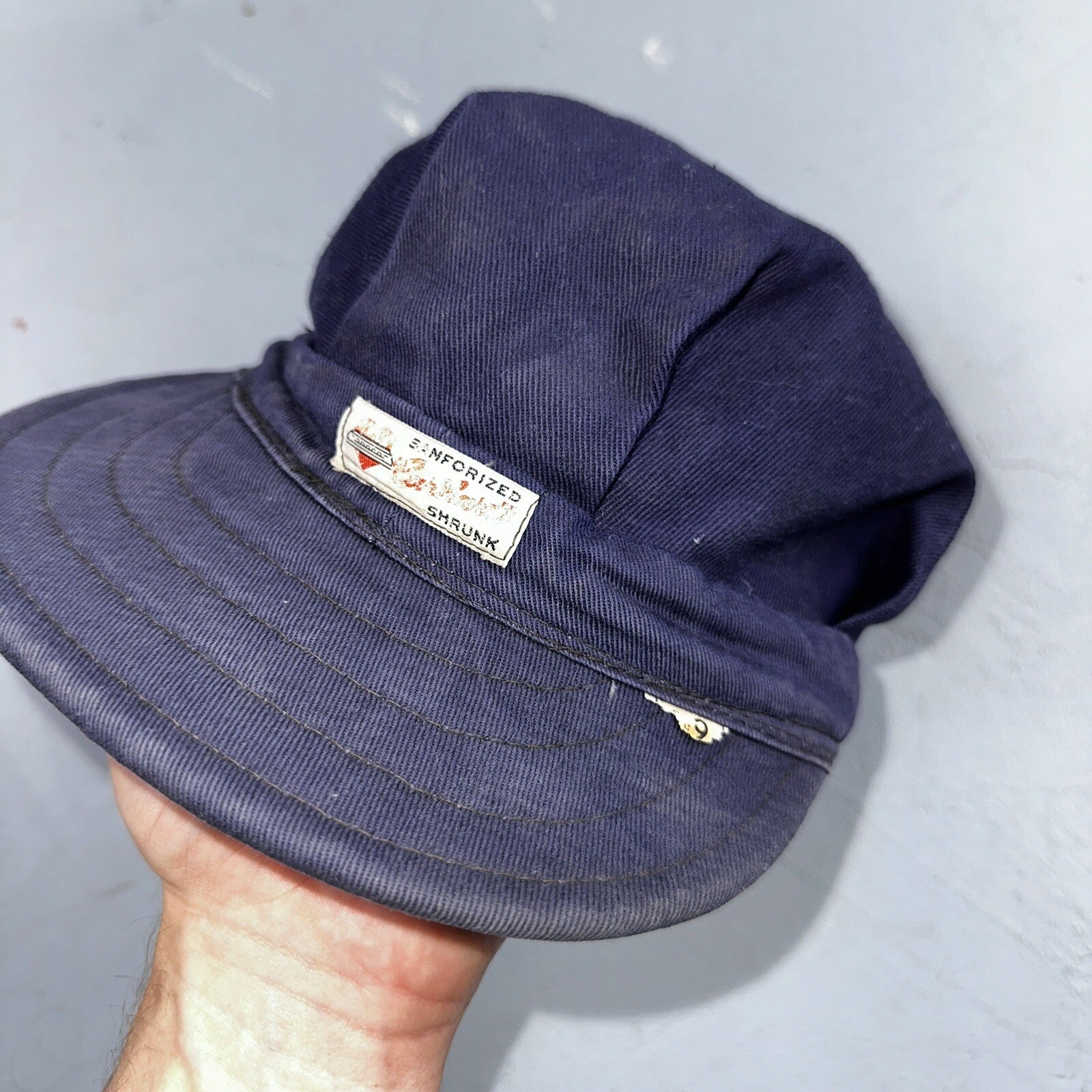 Vintage 1960s 60s Carhartt Union Workwear Engineer Cap Hat Conductor Heart Logo