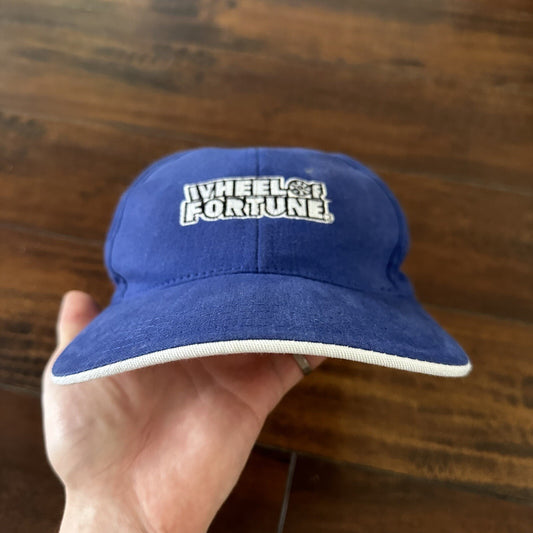 Vintage Wheel of Fortune blue adjustable game show hat cap snapback USA 90s Y2K