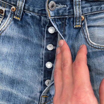 Levis 501 Vintage Y2K XX Straight Leg Jeans Blue Light Wash 33x32 Act 31x30