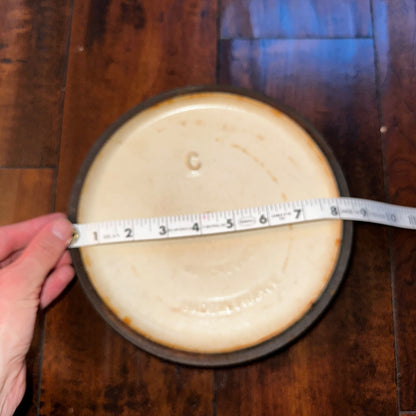 Le Creuset #20 Pan Round Dutch Oven Lid Only France Enamel VTG Pot Brown C