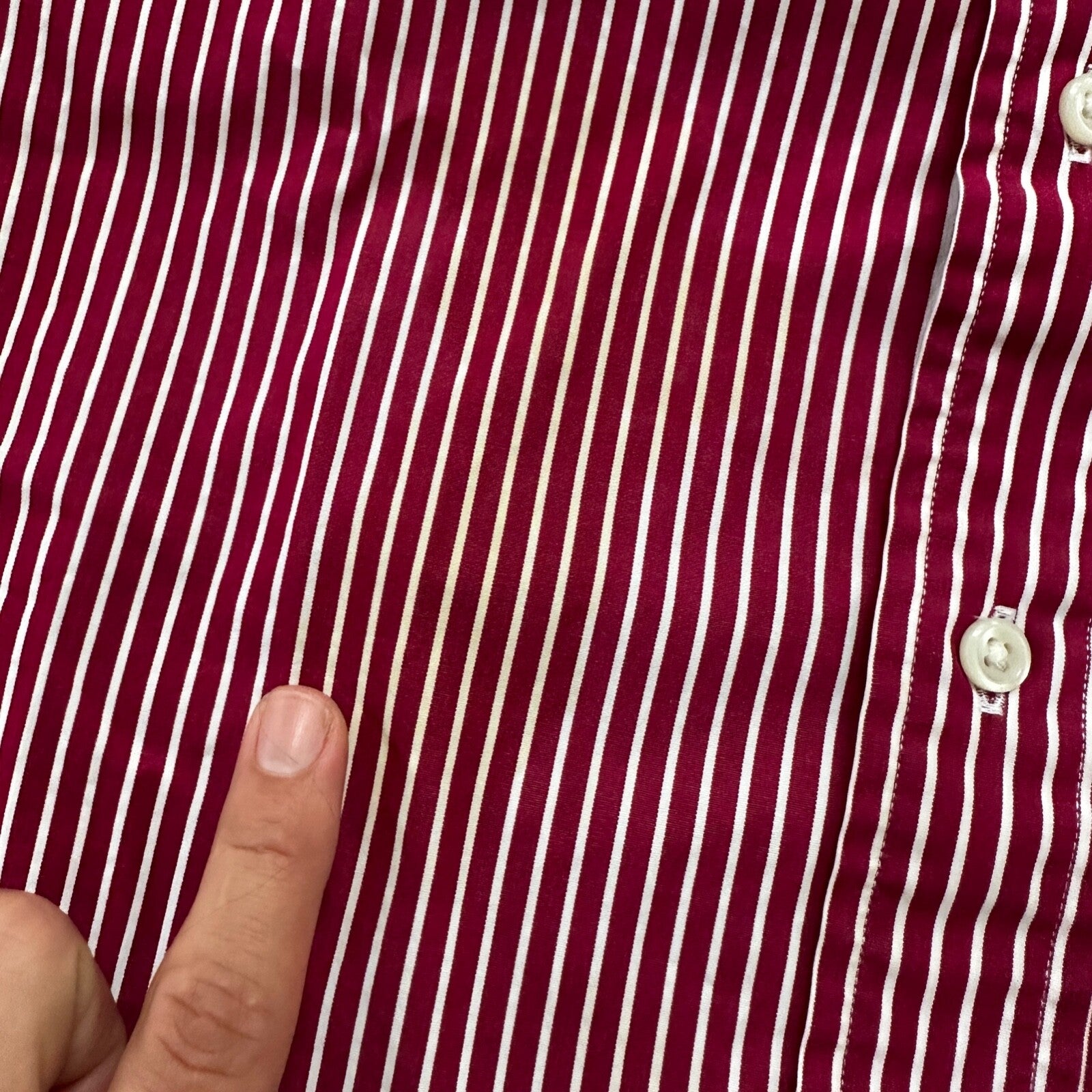 Polo Ralph Lauren Red Stripe Button Down Work Shirt Dress Vtg Up Y2K 90s Western