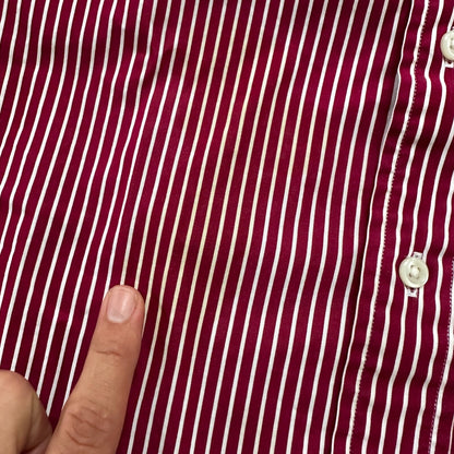 Polo Ralph Lauren Red Stripe Button Down Work Shirt Dress Vtg Up Y2K 90s Western