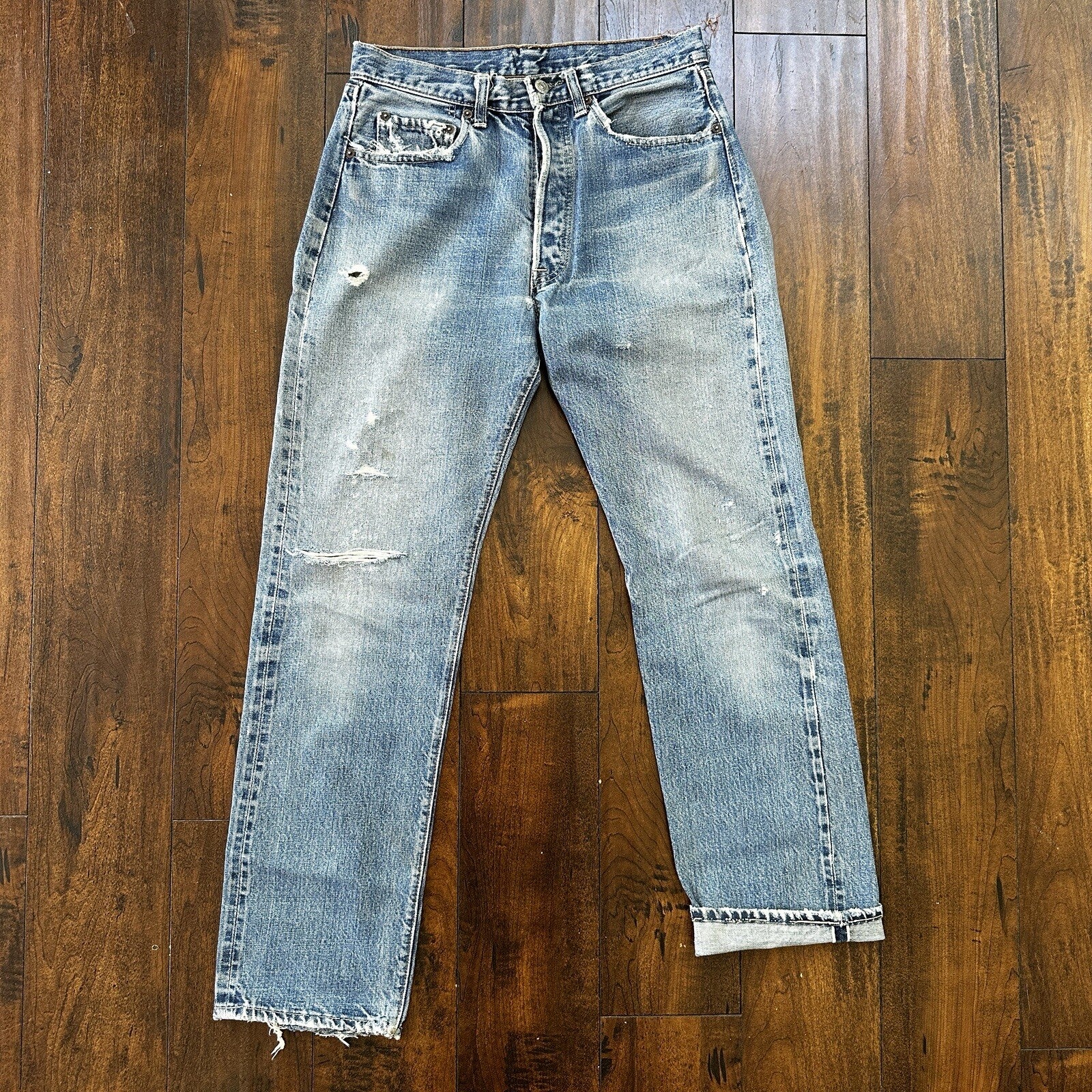 Vintage LEVIS 501XX Jeans Big E 1960s Denim Redline Selvedge 29x29 USA 60s 70s