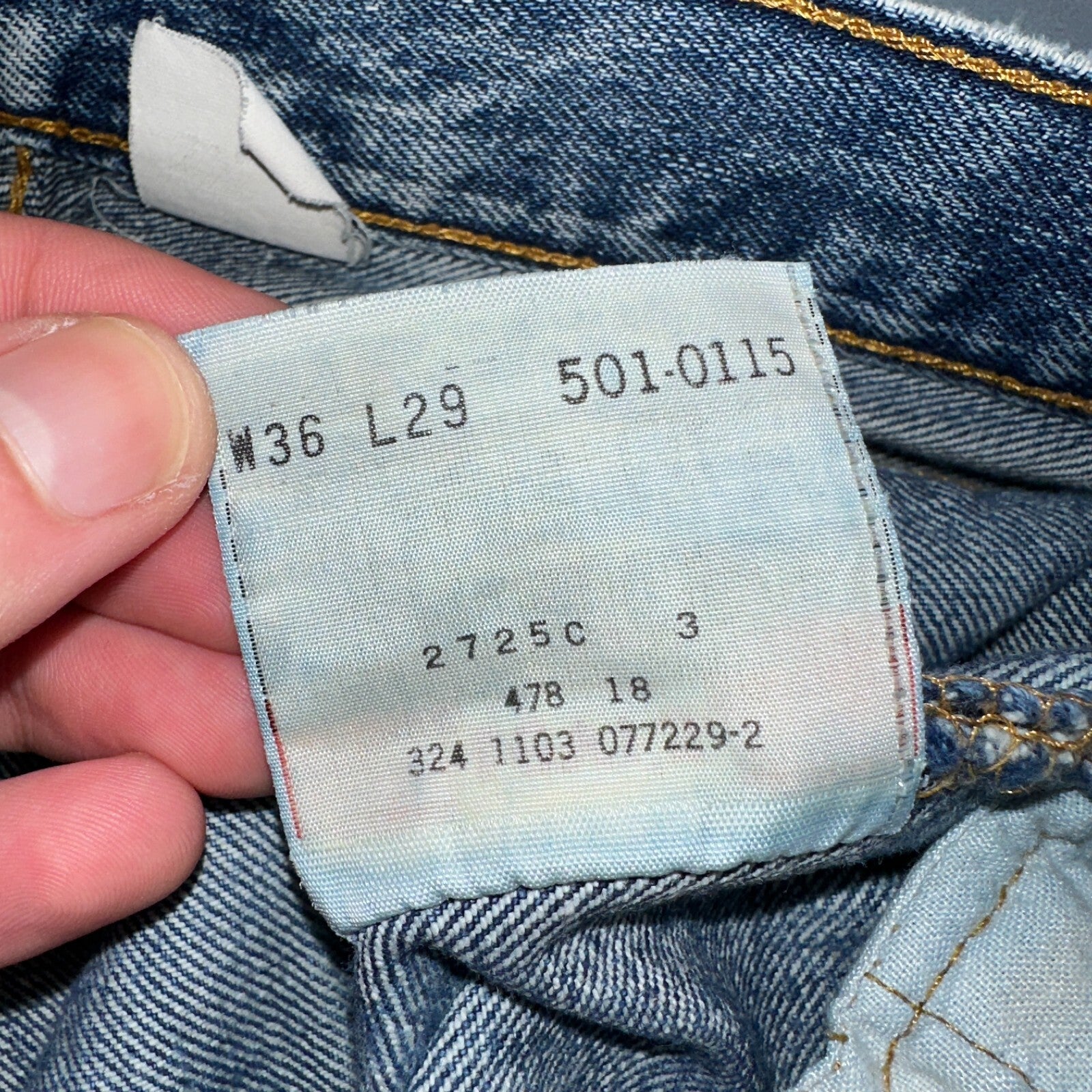 Levis 501 Vintage Y2K Mexico Straight Leg Jeans 36x29 90s Med Wash Act 35x28