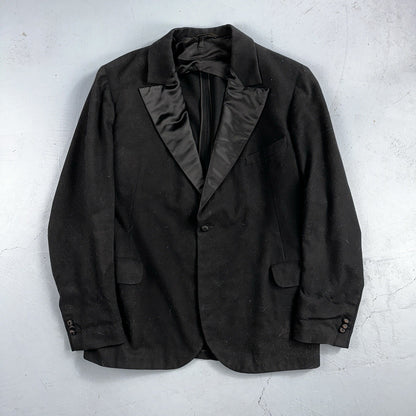 VTG 1930s Mens 1 PC Suit Tuxedo Coat Jacket Black 20s Antique Skinners Satin