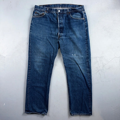 Levis 501 Vintage 90s USA XX Straight Leg Jeans Blue Med Wash 42x33 Act 37x29