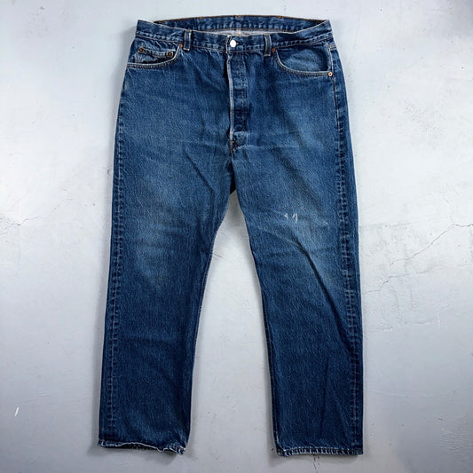 Levis 501 Vintage 90s USA XX Straight Leg Jeans Blue Med Wash 42x33 Act 37x29