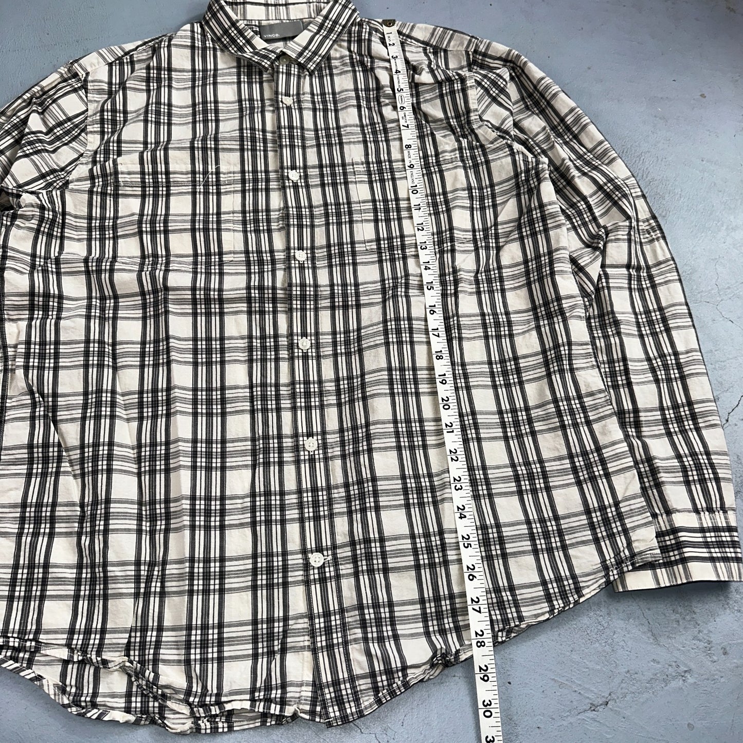 Vince Men’s Sz XL Plaid Sport Shirt Linen Blend Long Sleeve Button Down