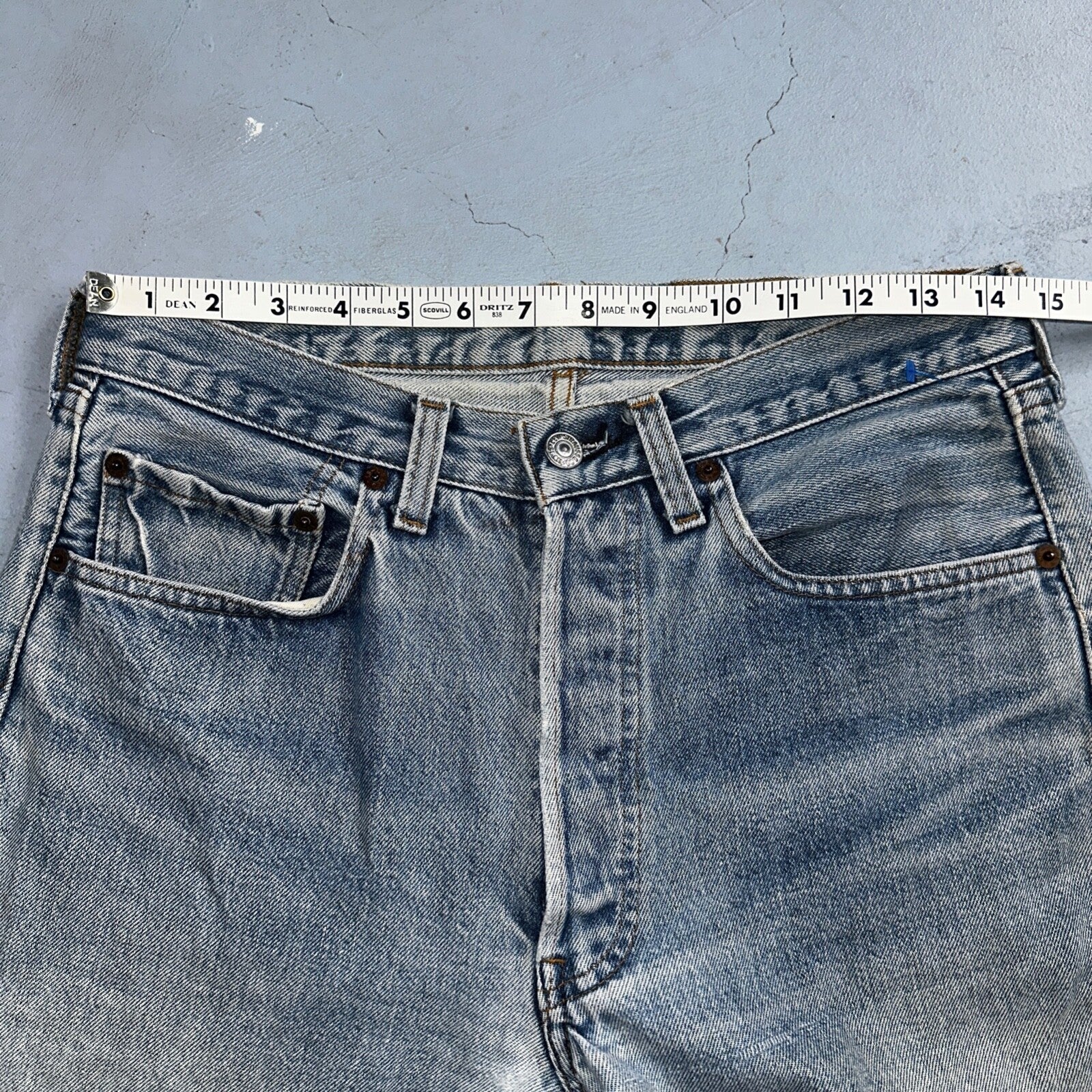 Levis 501 Vintage 80s Redline Selvedge USA XX Jeans Light Wash Skinny Act 29x32