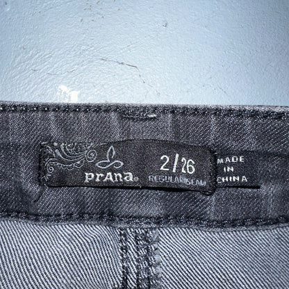 Prana Women's Size 2/26 Black Skinny Dark Wash Cotton Blend Stretch Denim Jeans