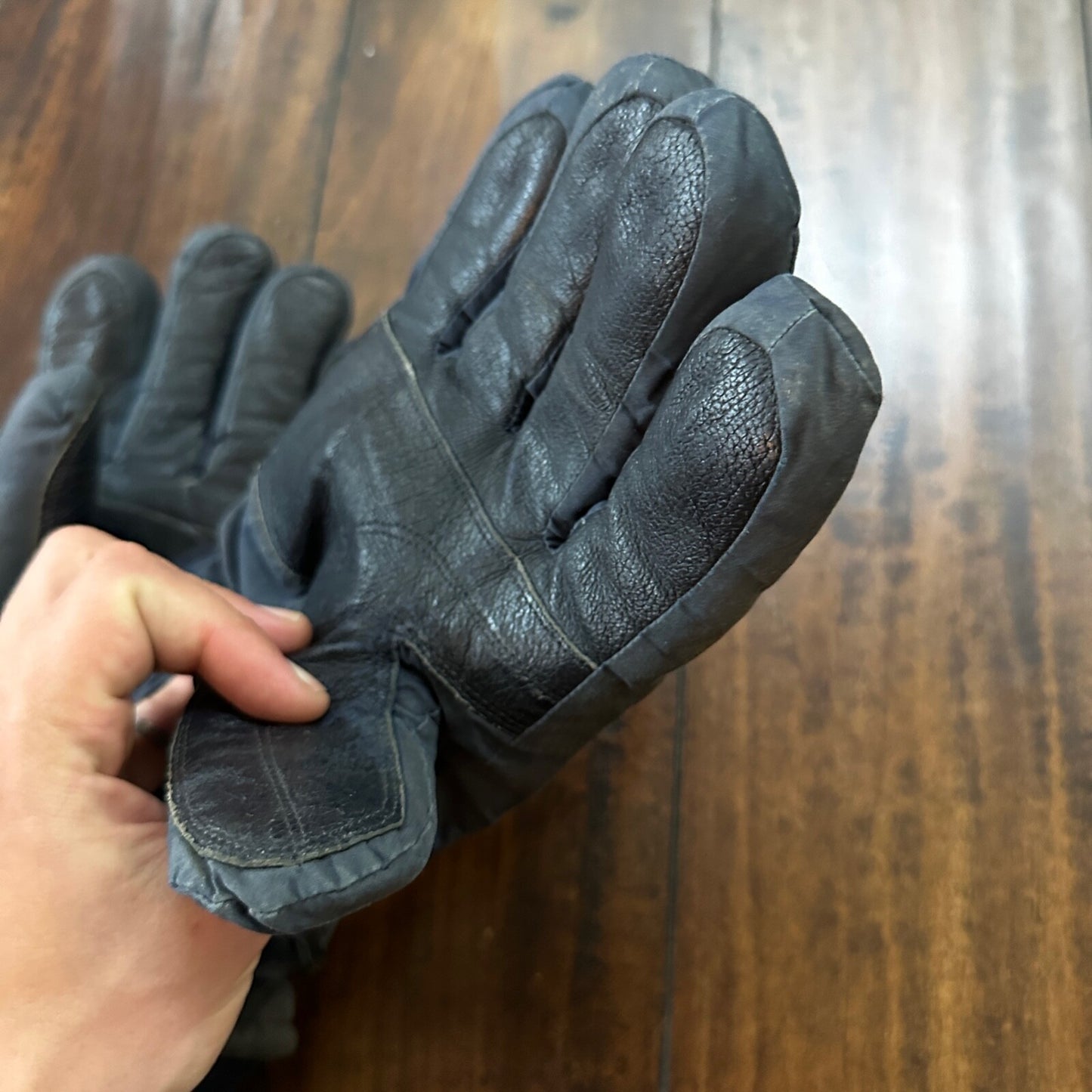 Olympia Gloves Adult XL Navy Blue Black Korea Palm Gore Tex Insulated VTG