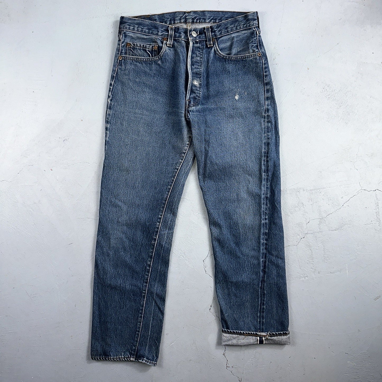 Levis 501 Vintage 80s Redline Selvedge USA XX Jeans Med Wash 32x32 Act 30x29