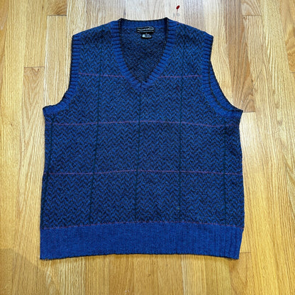 Vintage Preswick & Moore Shetland Wool Argyle Sweater Vest Men's Medium UGLY