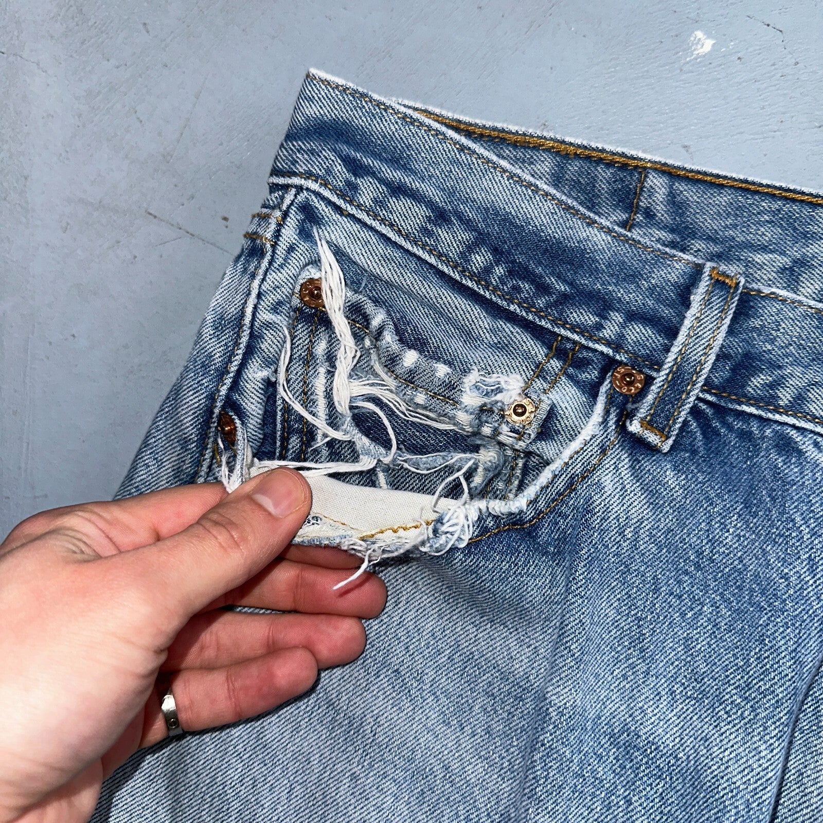 Levis 501 Vintage 90s XX Straight Leg Jeans Y2K Light Wash 36x34 Act 33x29