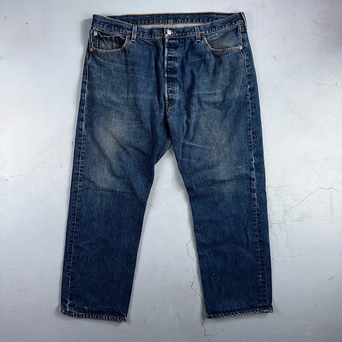 Levis 501 Vintage 90s USA XX Straight Leg Jeans Blue Med Wash 44x32 Act 40x28