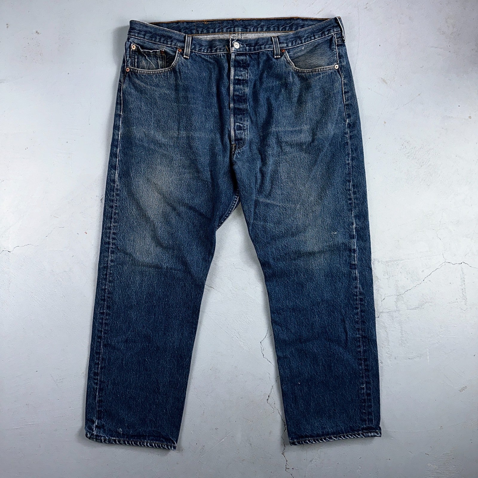 Levis 501 Vintage 90s USA XX Straight Leg Jeans Blue Med Wash 44x32 Act 40x28