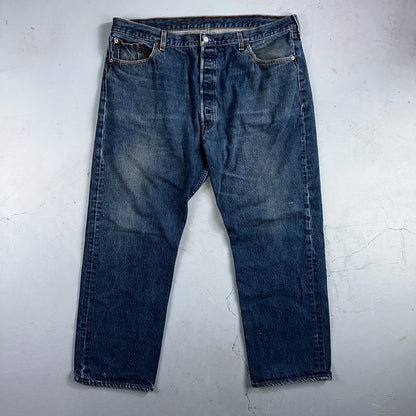 Levis 501 Vintage 90s USA XX Straight Leg Jeans Blue Med Wash 44x32 Act 40x28