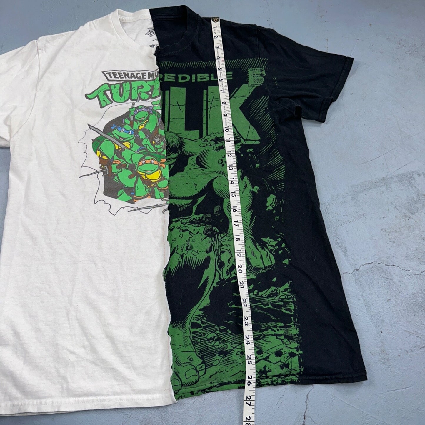 Ninja Turtle Hulk Super Hero Split Cut Sewn VTG Style T Shirt Y2K Custom Unique