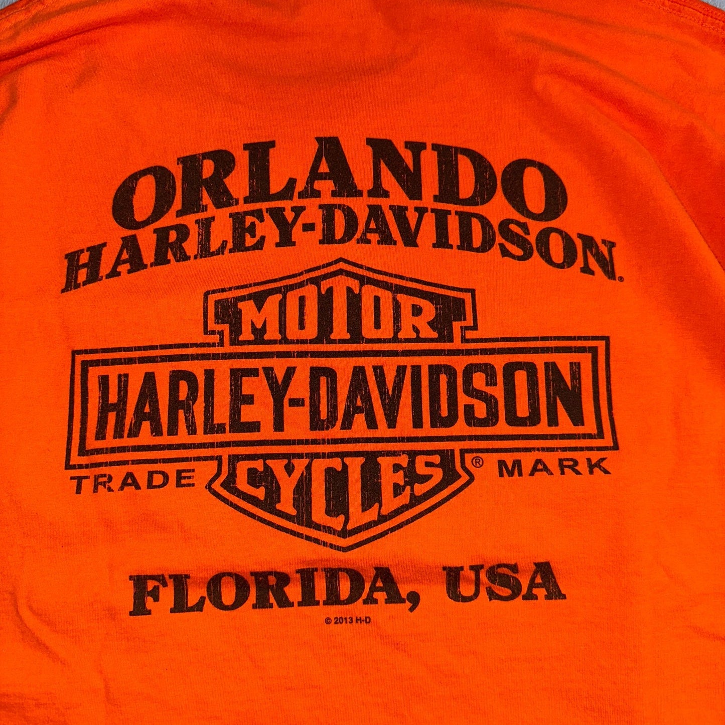 Harley Davidson Orlando Florida VTG T Shirt Motorcycle Bike Graphic Y2K Ride