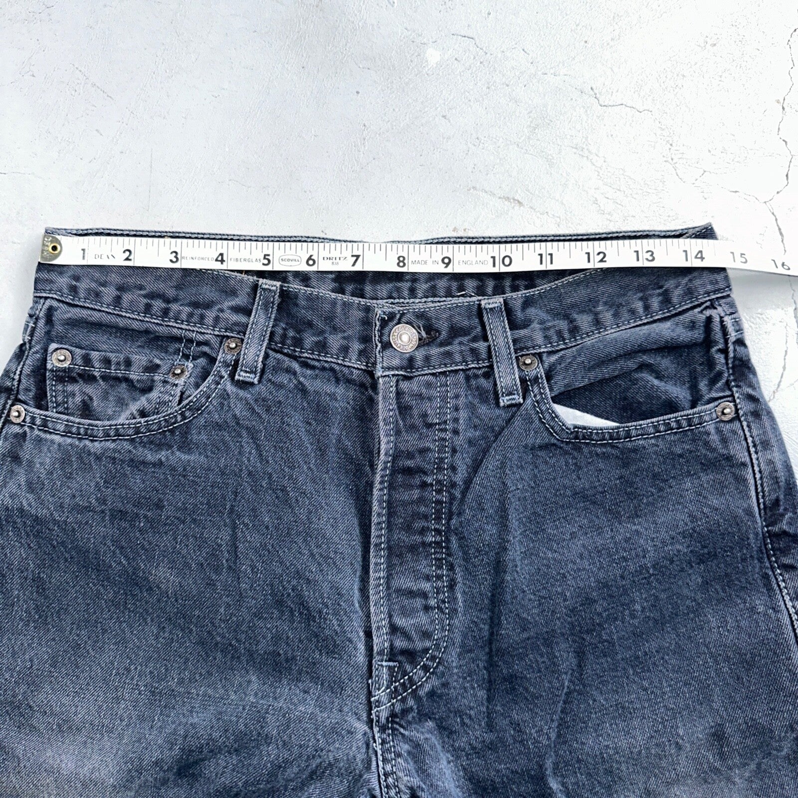 Levis 501 Vintage 90s Mexico Straight Leg Jeans 30x32 Y2K Dark Wash Act 29x31