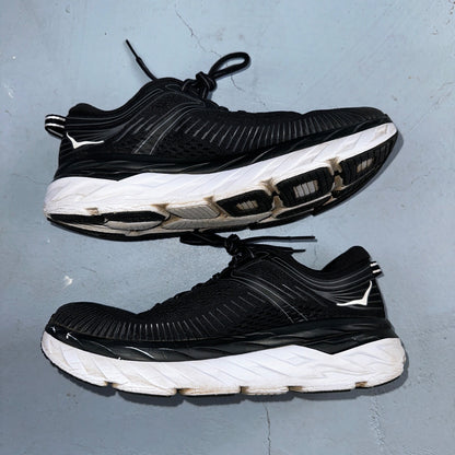 Hoka One One Womens Bondi 7 1110519 BWHT Black Running Shoes Sneakers Size 8