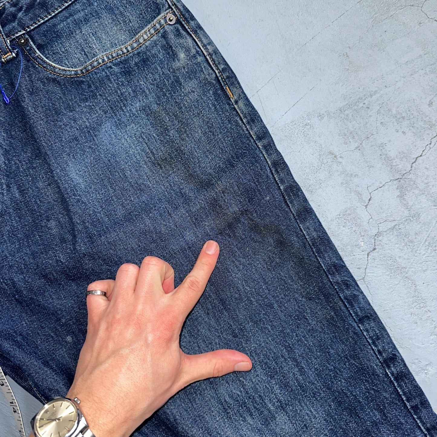 Patagonia Regular Straight 35x33 Organic Cotton Dark Denim Blue Jeans Zipper Fly